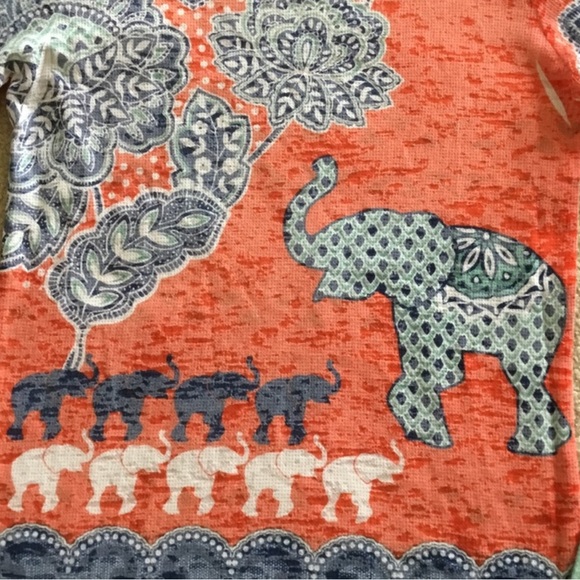 Whimsy Rose Long Sleeve Lightweight Top. Cute Elephant Print. Cotton/Poly Blend - Picture 4 of 10